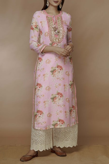 Gopi Vaid Floral Print Kurta 