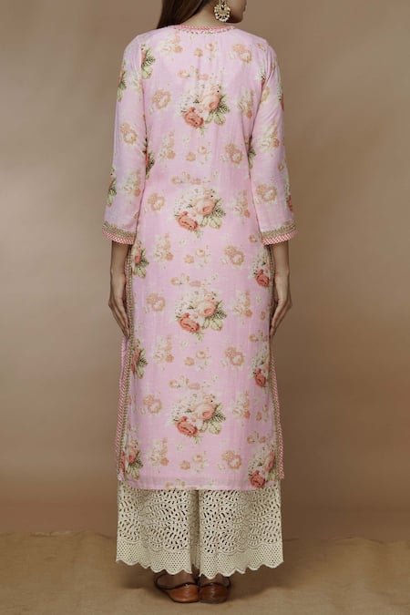 Gopi Vaid Floral Print Kurta 