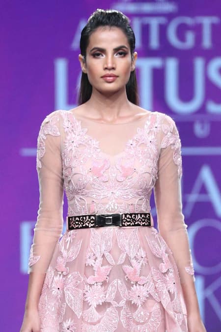 Amit GT Embroidered Lace Gown 