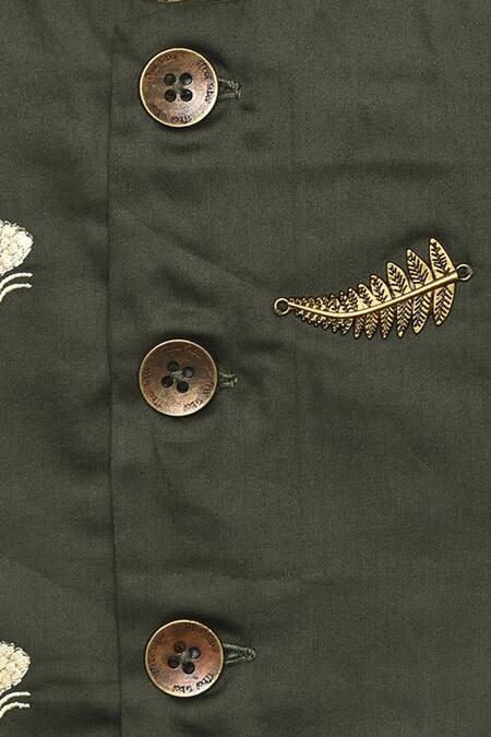 Tiber Taber_Off White 100% Cotton Kurta Bundi Set _at_Aza_Fashions