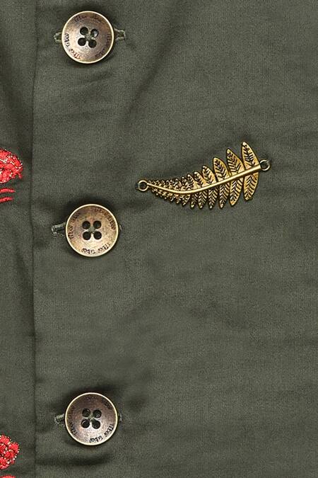 Tiber Taber_Maroon 100% Cotton Kurta Bundi Set _at_Aza_Fashions