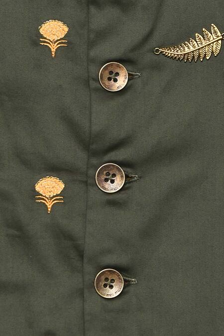 Tiber Taber_Yellow 100% Cotton Kurta Bundi Set _at_Aza_Fashions