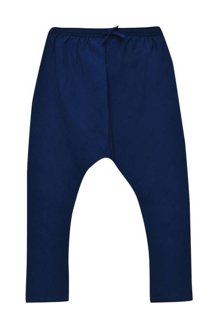 Shop_Tiber Taber_Blue Jacquard Cotton Kurta Bundi Set _Online_at_Aza_Fashions