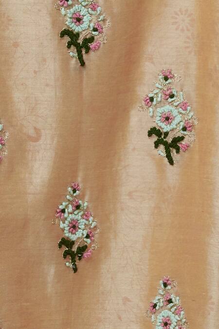 Manasi Sengupta Pink Chiffon, Silk Chanderi Band Kurta Set at Aza Fashions Manasi Sengupta_Pink Chiffon, Silk Chanderi Band Kurta Set _at_Aza_Fashions