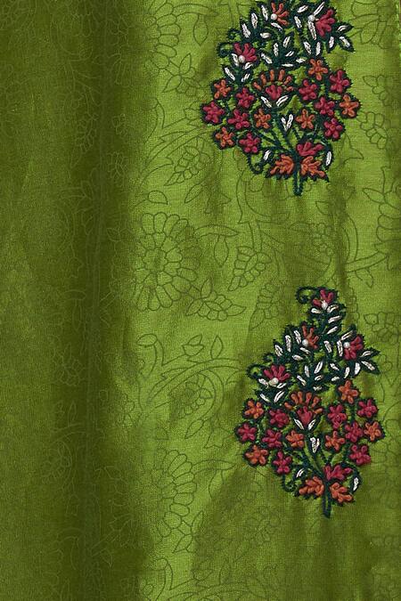 Manasi Sengupta Red Chiffon, Silk Chanderi Band Kurta Set at Aza Fashions Manasi Sengupta_Red Chiffon, Silk Chanderi Band Kurta Set _at_Aza_Fashions