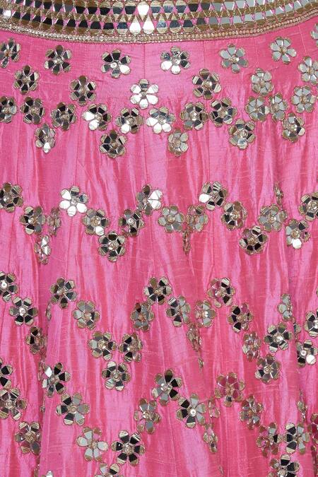 Akanksha Gajria_Pink Blouse Embroidered Lehenga Set_at_Aza_Fashions