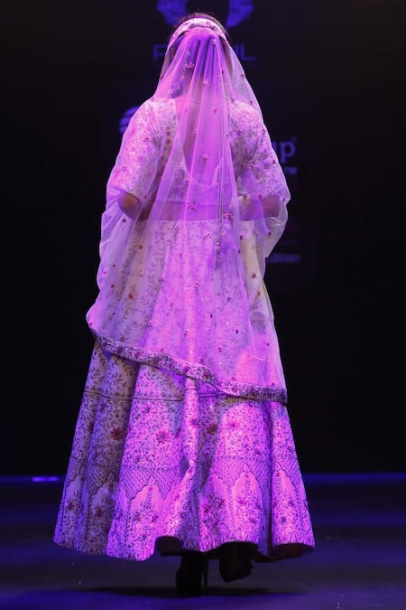 Rahul Singh Chanderi Silk Embroidered Bridal Lehenga Set 