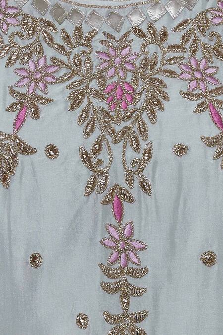 Abhi Singh_Green Georgette Embroidered Kurta Palazzo Set_at_Aza_Fashions