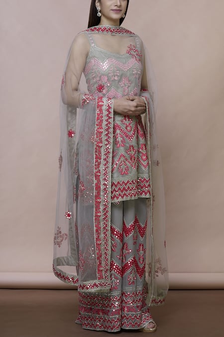 Abhi Singh Embroidered Kurta Palazzo Set 