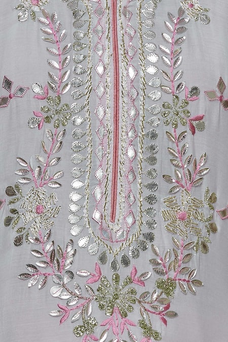 Abhi Singh_Green Leaf-shaped Embroidered Kurta Sharara Set _at_Aza_Fashions