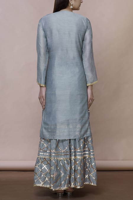 Abhi Singh Chanderi Silk Kurta Lehenga Set 