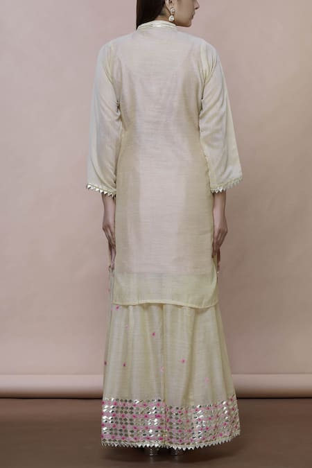 Abhi Singh Chanderi Embroidered Kurta Palazzo Set 