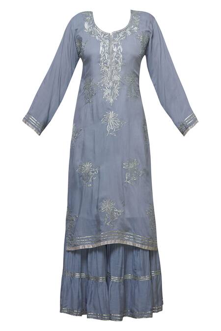 Buy Abhi Singh Purple Silk Round Embroidered Kurta Sharara Set Online at Aza Fashions Buy_Abhi Singh_Purple Silk Round Embroidered Kurta Sharara Set _Online_at_Aza_Fashions