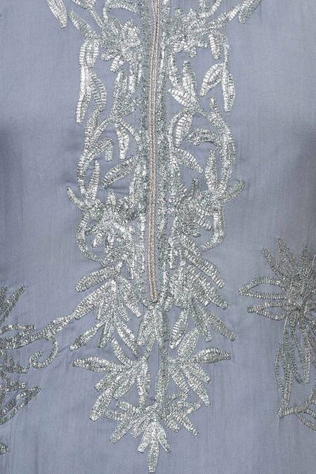 Abhi Singh Purple Silk Round Embroidered Kurta Sharara Set at Aza Fashions Abhi Singh_Purple Silk Round Embroidered Kurta Sharara Set _at_Aza_Fashions