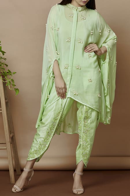 Aariyana Couture Embroidered Kaftan with Dhoti Pants 