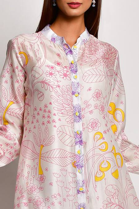 Swati Vijaivargie Pink Chanderi Band Asymmetrical Dress at Aza Fashions Swati Vijaivargie_Pink Chanderi Band Asymmetrical Dress_at_Aza_Fashions