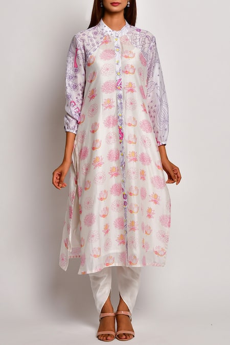 Swati Vijaivargie Chanderi Kurta & Dhoti Pant Set 