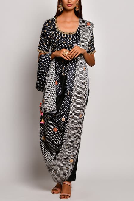 Swati Vijaivargie Printed Pre-draped Pant Saree 