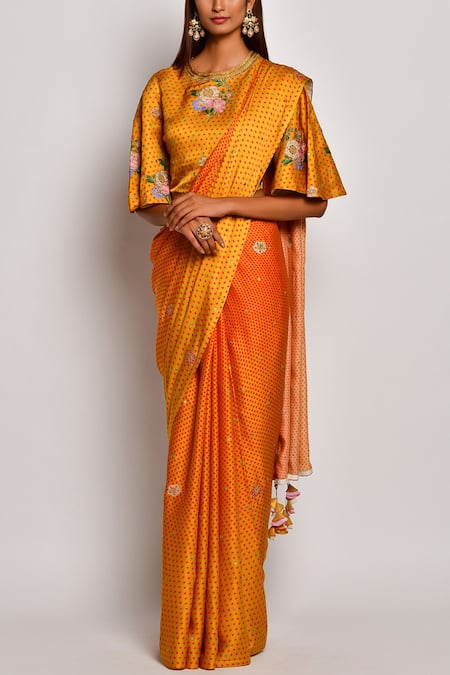 Swati Vijaivargie Floral Saree with Blouse 