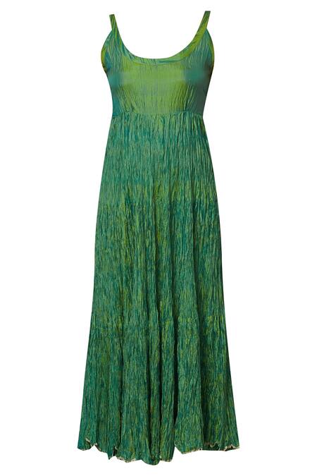 Shop_Nini Mishra_Gold Tissue Round Embroidered Long Kurta_Online_at_Aza_Fashions