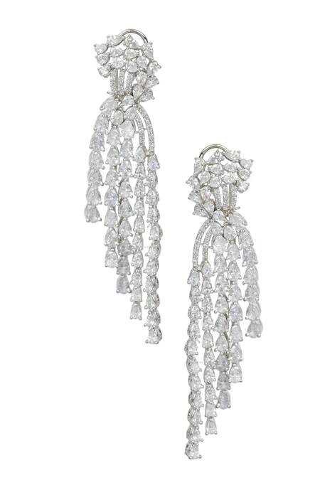 Auraa Trends Silver Plated Crystal Danglers