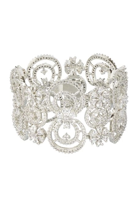 Auraa Trends Silver Plated Crystals, Stones Bracelet 