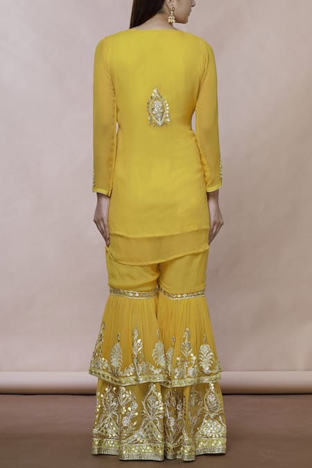 Abhi Singh Embroidered Kurta Sharara Set 
