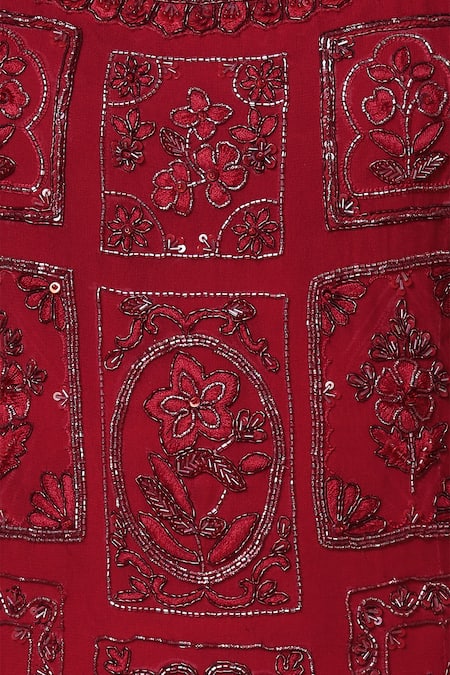 Manish Malhotra_Georgette Embroidered Kurta Sharara Set_at_Aza_Fashions