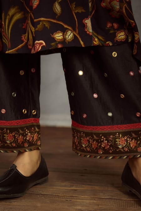 Shop_Torani_Black Chanderi Kurta Set_Online_at_Aza_Fashions