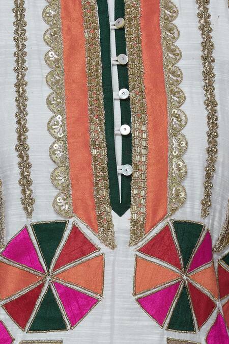 Aneehka_White Chanderi Kurta And Sharara Set_at_Aza_Fashions