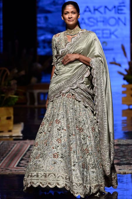 Jayanti Reddy Green Embroidered Lehenga Set 