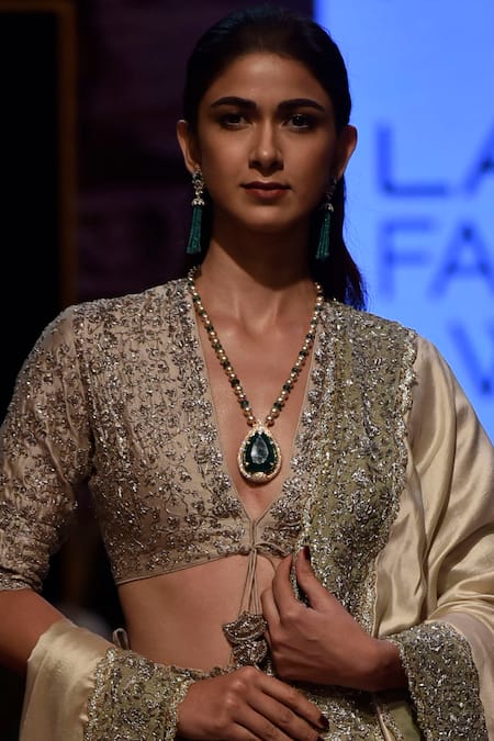 Buy Jayanti Reddy Beige Brocade Lehenga Set Online at Aza Fashions Buy_Jayanti Reddy_Beige Brocade Lehenga Set _Online_at_Aza_Fashions