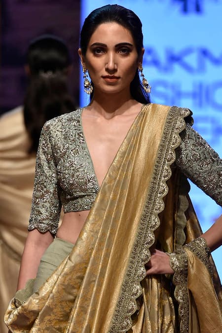 Jayanti Reddy Yellow Silk Saree Set Online at Aza Fashions Jayanti Reddy_Yellow Silk Saree Set _Online_at_Aza_Fashions