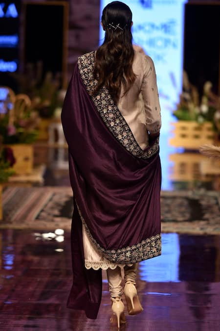 Shop Jayanti Reddy Beige Silk Embroidered Kurta Set at Aza Fashions Shop_Jayanti Reddy_Beige Silk Embroidered Kurta Set _at_Aza_Fashions