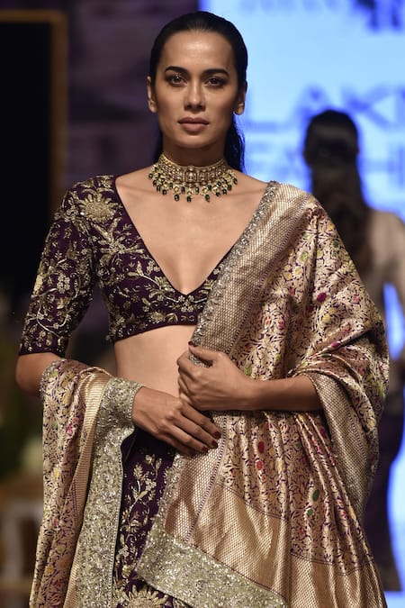 Jayanti Reddy Purple Silk Lehenga Set Online at Aza Fashions Jayanti Reddy_Purple Silk Lehenga Set _Online_at_Aza_Fashions