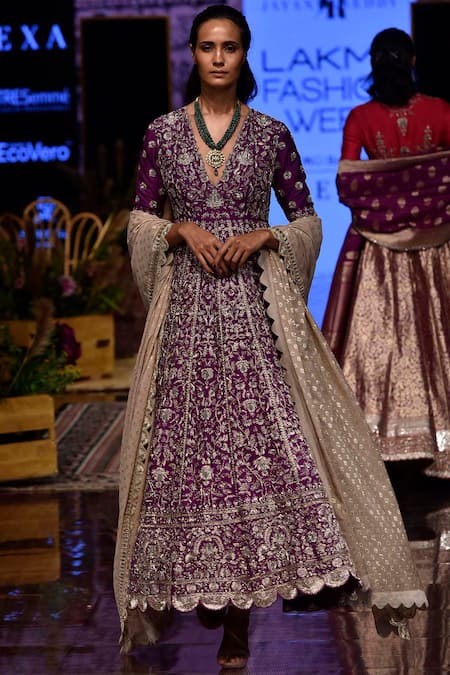 Jayanti Reddy Purple Embroidered Anarkali Set Online at Aza Fashions Jayanti Reddy_Purple Embroidered Anarkali Set _Online_at_Aza_Fashions