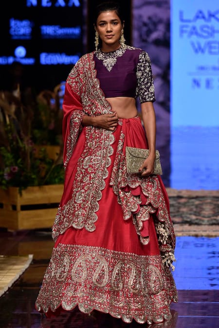 Jayanti Reddy Pink Embroidered Lehenga Set 