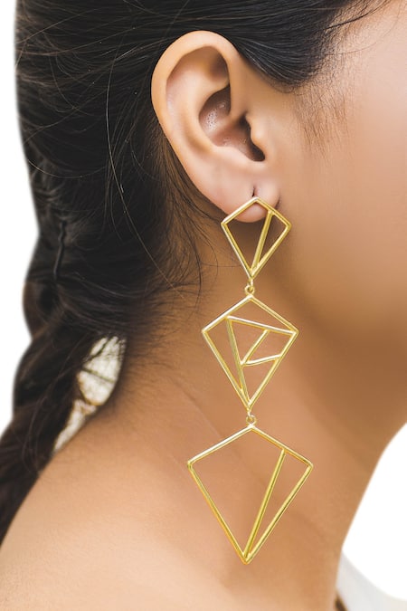 Varnika Arora Gold Plated Geometric Danglers