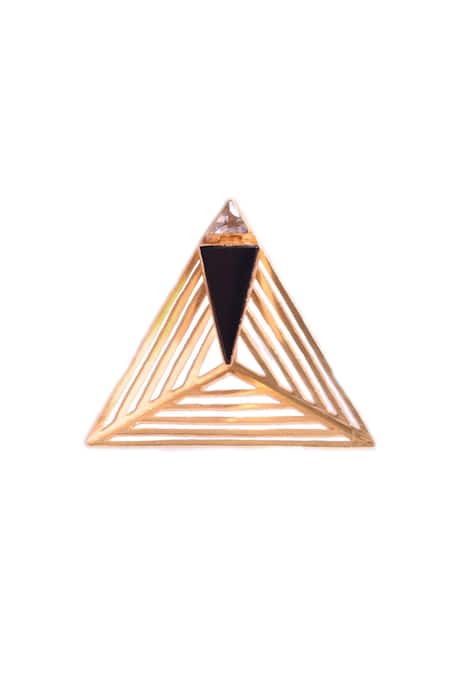 Shop_Varnika Arora_Black Crystals, Stones Sphinx Studs _at_Aza_Fashions