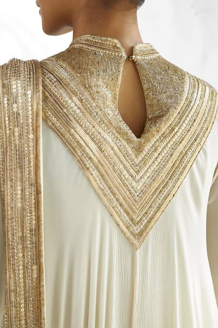 Shop_Nakul Sen_Off White Embroidered Kurta Lehenga Set_Online_at_Aza_Fashions