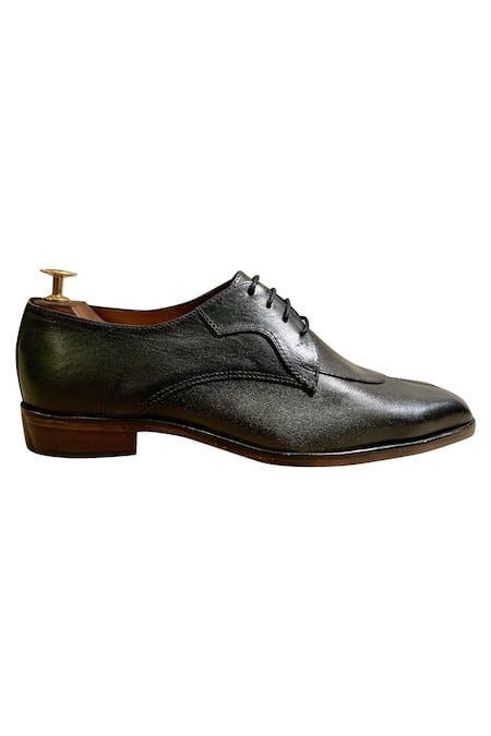 Shop_Artimen_Green Leather Derby Shoes _Online_at_Aza_Fashions