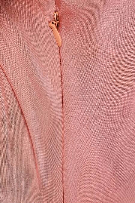 Samyukta Singhania_Pink Muslin Draped Anarkali_at_Aza_Fashions