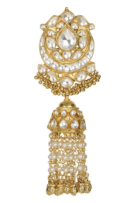 Anjali Jain_Gold Plated Crystal Chandelier_Online_at_Aza_Fashions