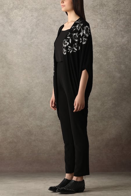 Namrata Joshipura_Black Velvet Jacket _Online_at_Aza_Fashions