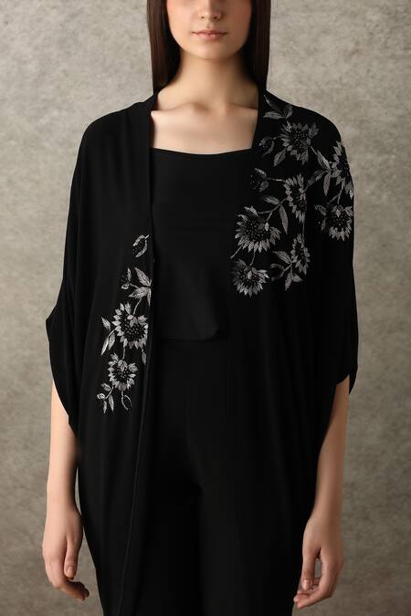 Buy_Namrata Joshipura_Black Velvet Jacket _Online_at_Aza_Fashions