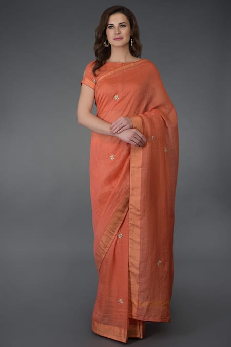 Talking Threads Kota Linen Saree with Blouse 