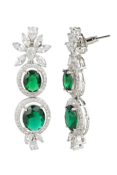 Shop_Auraa Trends_Silver Plated Crystals, Stones Choker Set_Online_at_Aza_Fashions