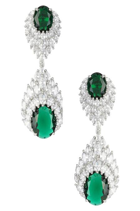 Auraa Trends_Silver Plated Crystals, Stones Choker Set_Online_at_Aza_Fashions