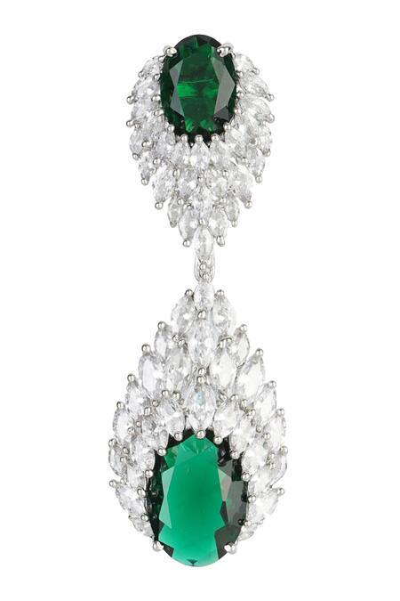 Auraa Trends_Silver Plated Crystals, Stones Choker Set_at_Aza_Fashions