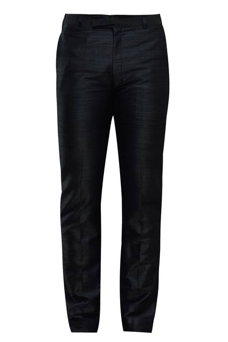 Shop Manish Nagdeo Black Silk Embroidered Sherwani With Trousers Online at Aza Fashions Shop_Manish Nagdeo_Black Silk Embroidered Sherwani With Trousers _Online_at_Aza_Fashions